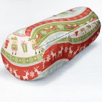 Renkli Yılbaşı Motifleri Dekoratif İç Dolgulu - Fermuarlı Süet Silindir Rulo Yastık Kırlent Realhomes