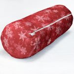 Kırmızı Zeminde Kar Taneleri Dekoratif İç Dolgulu - Fermuarlı Süet Silindir Yuvarlak Yastık Kırlent Realhomes
