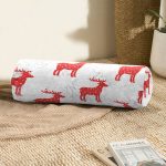 - RealHomes Özel Tasarımlı Dijital Baskılı İç Dolgulu Fermuarlı Silindir Yastık - Realhomes Kırmızı Geyik Desenli Özel Tasarımlı Dijital Baskılı Modern İç Dolgulu Süet Silindir Yastık Kırlent - Bel Yastığı Realhomes