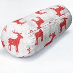 - RealHomes Özel Tasarımlı Dijital Baskılı İç Dolgulu Fermuarlı Silindir Yastık - Realhomes Kırmızı Geyik Desenli Özel Tasarımlı Dijital Baskılı Modern İç Dolgulu Süet Silindir Yastık Kırlent - Bel Yastığı Realhomes