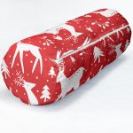 Geyik Desenli Özel Tasarımlı Dijital Baskılı Modern İç Dolgulu Süet Silindir Yastık Kırlent - Bel Yastığı Realhomes