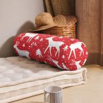 Geyik Desenli Özel Tasarımlı Dijital Baskılı Modern İç Dolgulu Süet Silindir Yastık Kırlent - Bel Yastığı Realhomes