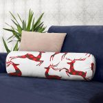 - RealHomes Özel Tasarımlı Dijital Baskılı İç Dolgulu Fermuarlı Silindir Yastık - Realhomes Ekose Renkli Geyik Desenli Özel Tasarımlı Dijital Baskılı Modern İç Dolgulu Yumuşak Silindir Form Yastık Kırlent Realhomes