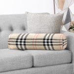 Realhomes Krem Zeminli Ekose Desenli Modern İç Dolgulu Fermuarlı Çok Amaçlı Silindir Yastık Kırlent Realhomes