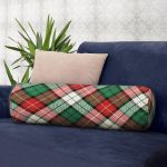 - RealHomes Özel Tasarımlı Dijital Baskılı İç Dolgulu Fermuarlı Silindir Yastık - Realhomes Realhomes Yeşil Kırmızı Beyaz Ekose Desenli Modern İç Dolgulu - Fermuarlı Süet Silindir Yuvarlak Yastık Kırlent Realhomes
