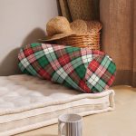 - RealHomes Özel Tasarımlı Dijital Baskılı İç Dolgulu Fermuarlı Silindir Yastık - Realhomes Realhomes Yeşil Kırmızı Beyaz Ekose Desenli Modern İç Dolgulu - Fermuarlı Süet Silindir Yuvarlak Yastık Kırlent Realhomes