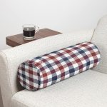 - RealHomes Özel Tasarımlı Dijital Baskılı İç Dolgulu Fermuarlı Silindir Yastık - Realhomes Realhomes Bordo Lacivert Ekose Desenli Modern İç Dolgulu - Fermuarlı Süet Silindir Rulo Yastık Kırlent Realhomes