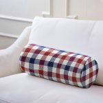 - RealHomes Özel Tasarımlı Dijital Baskılı İç Dolgulu Fermuarlı Silindir Yastık - Realhomes Realhomes Bordo Lacivert Ekose Desenli Modern İç Dolgulu - Fermuarlı Süet Silindir Rulo Yastık Kırlent Realhomes
