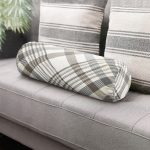 - RealHomes Özel Tasarımlı Dijital Baskılı İç Dolgulu Fermuarlı Silindir Yastık - Realhomes Realhomes Gri Krem Ekose Desenli Dijital Baskılı Modern İç Dolgulu - Fermuarlı Süet Berjer Silindir Yastık Kırlent Realhomes