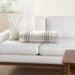 - RealHomes Özel Tasarımlı Dijital Baskılı İç Dolgulu Fermuarlı Silindir Yastık - Realhomes Krem Renkte Ekose Desenli Dekoratif İç Dolgulu Fermuarlı Çok Amaçlı Silindir Yastık Kırlent Realhomes