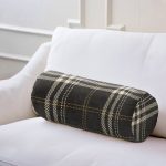 - RealHomes Özel Tasarımlı Dijital Baskılı İç Dolgulu Fermuarlı Silindir Yastık - Realhomes Siyah Zeminli Ekose Desenli Dijital Baskılı Dekoratif İç Dolgulu - Fermuarlı Süet Silindir Daire Yastık Kırlent Realhomes