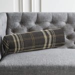 - RealHomes Özel Tasarımlı Dijital Baskılı İç Dolgulu Fermuarlı Silindir Yastık - Realhomes Siyah Zeminli Ekose Desenli Dijital Baskılı Dekoratif İç Dolgulu - Fermuarlı Süet Silindir Daire Yastık Kırlent Realhomes