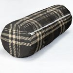 - RealHomes Özel Tasarımlı Dijital Baskılı İç Dolgulu Fermuarlı Silindir Yastık - Realhomes Siyah Zeminli Ekose Desenli Dijital Baskılı Dekoratif İç Dolgulu - Fermuarlı Süet Silindir Daire Yastık Kırlent Realhomes