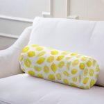 Limon Desenli 3D Dijital Baskılı Dekoratif İç Dolgulu Yumuşak Silindir Form Yastık Kırlent Realhomes