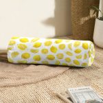 Limon Desenli 3D Dijital Baskılı Dekoratif İç Dolgulu Yumuşak Silindir Form Yastık Kırlent Realhomes