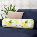 - RealHomes Özel Tasarımlı Dijital Baskılı İç Dolgulu Fermuarlı Silindir Yastık - Realhomes Beyaz Zeminde Limonlar Desenli Dijital Baskılı İç Dolgulu - Fermuarlı Süet Silindir Daire Yastık Kırlent Realhomes