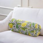 - RealHomes Özel Tasarımlı Dijital Baskılı İç Dolgulu Fermuarlı Silindir Yastık - Realhomes Geometrik ve Limon Desenli 3D Dijital Baskılı İç Dolgulu - Fermuarlı Süet Silindir Daire Yastık Kırlent Realhomes