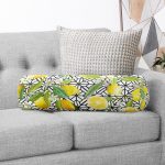 - RealHomes Özel Tasarımlı Dijital Baskılı İç Dolgulu Fermuarlı Silindir Yastık - Realhomes Geometrik ve Limon Desenli 3D Dijital Baskılı İç Dolgulu - Fermuarlı Süet Silindir Daire Yastık Kırlent Realhomes