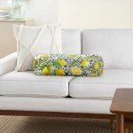 - RealHomes Özel Tasarımlı Dijital Baskılı İç Dolgulu Fermuarlı Silindir Yastık - Realhomes Geometrik ve Limon Desenli 3D Dijital Baskılı İç Dolgulu - Fermuarlı Süet Silindir Daire Yastık Kırlent Realhomes