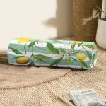 Yeşil Çizgili Limon Desenli Dijital Baskılı Dekoratif İç Dolgulu Yumuşak Silindir Form Yastık Kırlent Realhomes