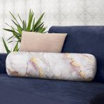 - RealHomes Özel Tasarımlı Dijital Baskılı İç Dolgulu Fermuarlı Silindir Yastık - Realhomes Altın Yaldız Çizgili Mermer Desenli Dekoratif İç Dolgulu Süet Silindir Yastık Kırlent - Bel Yastığı Realhomes