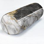 - RealHomes Özel Tasarımlı Dijital Baskılı İç Dolgulu Fermuarlı Silindir Yastık - Realhomes  Modern Siyah Beyaz Altın Mermer Motifli Dijital Baskılı İç Dolgulu - Fermuarlı Süet Silindir Yuvarlak Yastık Kırlent Realhomes