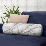 - RealHomes Özel Tasarımlı Dijital Baskılı İç Dolgulu Fermuarlı Silindir Yastık - Realhomes  Modern Mermer Desenli Dijital Baskılı İç Dolgulu - Fermuarlı Süet Silindir Daire Yastık Kırlent Realhomes
