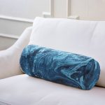 - RealHomes Özel Tasarımlı Dijital Baskılı İç Dolgulu Fermuarlı Silindir Yastık - Realhomes Mavi Ebru Motifleri Dijital Baskılı İç Dolgulu Süet Silindir Yastık Kırlent - Bel Yastığı Realhomes