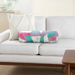 Realhomes Geometrik Şekilli Mermer Baskılı Modern İç Dolgulu Süet Silindir Yastık Kırlent - Bel Yastığı Realhomes