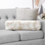 - RealHomes Özel Tasarımlı Dijital Baskılı İç Dolgulu Fermuarlı Silindir Yastık - Realhomes  Mermer Zeminli Modern Tasarım İç Dolgulu Süet Silindir Yastık Kırlent - Bel Yastığı Realhomes