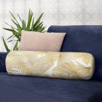 - RealHomes Özel Tasarımlı Dijital Baskılı İç Dolgulu Fermuarlı Silindir Yastık - Realhomes  Vizon Renk Amazon Yaprakları Temalı Modern İç Dolgulu - Fermuarlı Süet Silindir Rulo Yastık Kırlent Realhomes