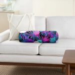 - RealHomes Özel Tasarımlı Dijital Baskılı İç Dolgulu Fermuarlı Silindir Yastık - Realhomes Lacivert Tropikal Desenli Dijital Baskılı İç Dolgulu Yumuşak Silindir Form Yastık Kırlent Realhomes