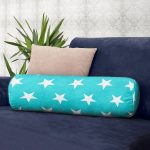 - RealHomes Özel Tasarımlı Dijital Baskılı İç Dolgulu Fermuarlı Silindir Yastık - Realhomes  Modern Yıldız Desenli Dijital Baskılı Dekoratif İç Dolgulu - Fermuarlı Süet Silindir Yuvarlak Yastık Kırlent Realhomes