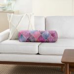 Geometrik Pudra Renkler Modern Tasarımlı Dekoratif İç Dolgulu Fermuarlı Çok Amaçlı Silindir Yastık Kırlent Realhomes