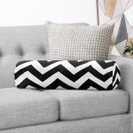 Modern Zikzak Desenli Dijital Baskılı Dekoratif İç Dolgulu - Fermuarlı Süet Silindir Rulo Yastık Kırlent Realhomes