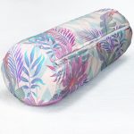 - RealHomes Özel Tasarımlı Dijital Baskılı İç Dolgulu Fermuarlı Silindir Yastık - Realhomes Pudra Zeminli Geometrik Palmiye Yaprakları Modern İç Dolgulu - Fermuarlı Süet Silindir Yuvarlak Yastık Kırlent Realhomes