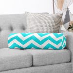 Zikzak Desen Dijital Baskılı Dekoratif İç Dolgulu Fermuarlı Çok Amaçlı Silindir Yastık Kırlent Realhomes