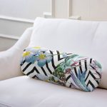 Zikzak Zeminli Yaz Egzotiği Özel Tasarımlı İç Dolgulu Yumuşak Silindir Form Yastık Kırlent Realhomes