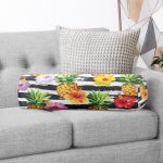 - RealHomes Özel Tasarımlı Dijital Baskılı İç Dolgulu Fermuarlı Silindir Yastık - Realhomes Siyah Zeminli Renkli Ananaslar Özel Tasarım İç Dolgulu - Fermuarlı Süet Silindir Daire Yastık Kırlent Realhomes