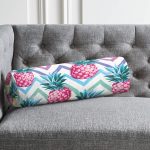 - RealHomes Özel Tasarımlı Dijital Baskılı İç Dolgulu Fermuarlı Silindir Yastık - Realhomes Renkli Zikzak Desenli Ananaslar Modern Tasarımlı İç Dolgulu Fermuarlı Çok Amaçlı Silindir Yastık Kırlent Realhomes