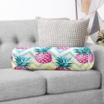 - RealHomes Özel Tasarımlı Dijital Baskılı İç Dolgulu Fermuarlı Silindir Yastık - Realhomes Renkli Zikzak Desenli Ananaslar Modern Tasarımlı İç Dolgulu Fermuarlı Çok Amaçlı Silindir Yastık Kırlent Realhomes