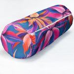 - RealHomes Özel Tasarımlı Dijital Baskılı İç Dolgulu Fermuarlı Silindir Yastık - Realhomes Mavi Zeminli Yapraklar Özel Tasarımlı İç Dolgulu - Fermuarlı Süet Berjer Silindir Yastık Kırlent Realhomes