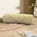 - RealHomes Özel Tasarımlı Dijital Baskılı İç Dolgulu Fermuarlı Silindir Yastık - Realhomes  Geometrik Altın Kabartma Desenli Özel Tasarım İç Dolgulu - Fermuarlı Süet Silindir Rulo Yastık Kırlent Realhomes