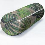 - RealHomes Özel Tasarımlı Dijital Baskılı İç Dolgulu Fermuarlı Silindir Yastık - Realhomes Çuval Zeminli Palmiye Yaprakları Özel Tasarım İç Dolgulu Yumuşak Silindir Form Yastık Kırlent Realhomes