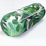 - RealHomes Özel Tasarımlı Dijital Baskılı İç Dolgulu Fermuarlı Silindir Yastık - Realhomes Suluboya Tropikal Yapraklar Desenli Özel Tasarım İç Dolgulu Yumuşak Silindir Form Yastık Kırlent Realhomes