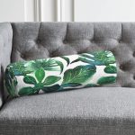 - RealHomes Özel Tasarımlı Dijital Baskılı İç Dolgulu Fermuarlı Silindir Yastık - Realhomes Suluboya Tropikal Yapraklar Desenli Özel Tasarım İç Dolgulu Yumuşak Silindir Form Yastık Kırlent Realhomes