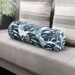 - RealHomes Özel Tasarımlı Dijital Baskılı İç Dolgulu Fermuarlı Silindir Yastık - Realhomes  Mavi Renkli Palmiye Yaprakları Dijital Baskılı İç Dolgulu - Fermuarlı Süet Berjer Silindir Yastık Kırlent Realhomes