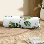 - RealHomes Özel Tasarımlı Dijital Baskılı İç Dolgulu Fermuarlı Silindir Yastık - Realhomes Suluboya Palmiye Yaprakları Desenli Özel Tasarım İç Dolgulu - Fermuarlı Süet Berjer Silindir Yastık Kırlent Realhomes