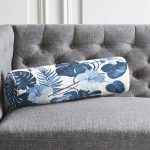 - RealHomes Özel Tasarımlı Dijital Baskılı İç Dolgulu Fermuarlı Silindir Yastık - Realhomes  Mavi Amazon Yaprakları Özel Tasarımlı Dekoratif İç Dolgulu - Fermuarlı Süet Berjer Silindir Yastık Kırlent Realhomes