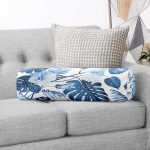 - RealHomes Özel Tasarımlı Dijital Baskılı İç Dolgulu Fermuarlı Silindir Yastık - Realhomes  Mavi Amazon Yaprakları Özel Tasarımlı Dekoratif İç Dolgulu - Fermuarlı Süet Berjer Silindir Yastık Kırlent Realhomes